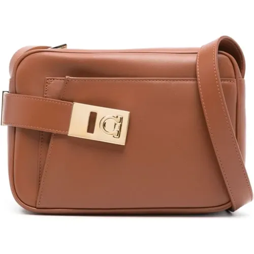 Leather Crossbody Bag Gancini , female, Sizes: ONE SIZE - Salvatore Ferragamo - Modalova