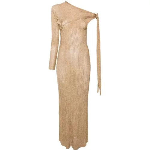 Light Gold Mid Length Dress , female, Sizes: S - Paco Rabanne - Modalova