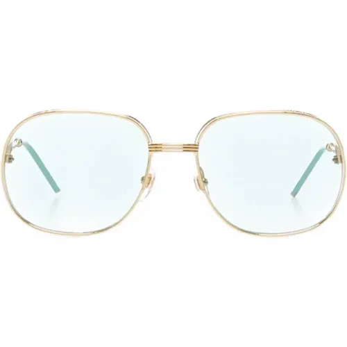 Golden Geometric Sunglasses Made in Italy , female, Sizes: ONE SIZE - Casablanca - Modalova