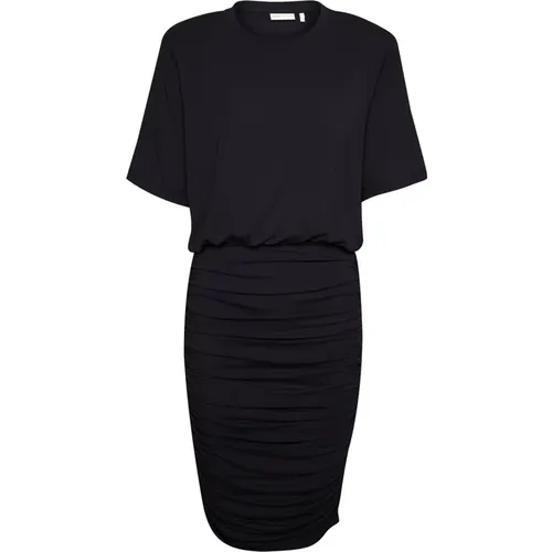 Schwarzes Kleid mit Drapiertem Rock , Damen, Größe: S - InWear - Modalova