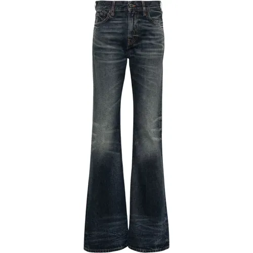 Blaue Flora Jeans , Damen, Größe: W24 - Haikure - Modalova