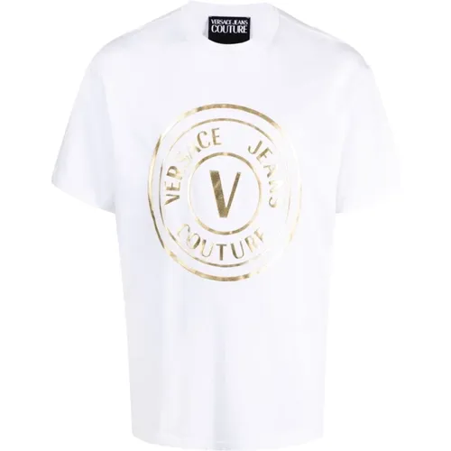 Weiße T-Shirts Polos für Männer , Herren, Größe: 2XL - Versace Jeans Couture - Modalova