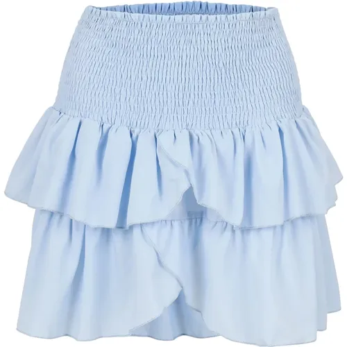 Ruffle Mini Skirt Light , female, Sizes: XL, M, XS, L, S - NEO NOIR - Modalova