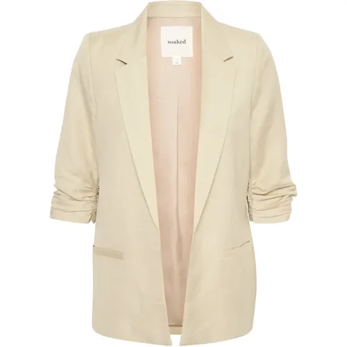 Klassische Grüne Blazer Jacke , Damen, Größe: S - Soaked in Luxury - Modalova