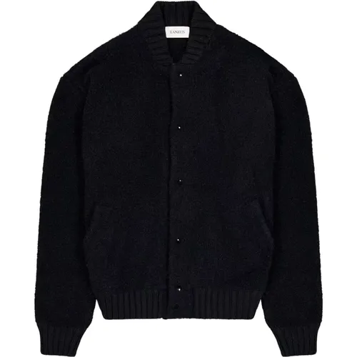 Varsity Bomber Jacket in Bouclé Merino Wool , male, Sizes: L, XL - Laneus - Modalova