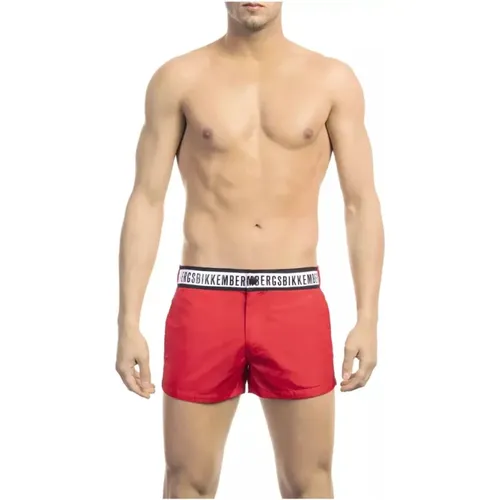 Rote Micro Swim Shorts Stilvolles Design - Bikkembergs - Modalova