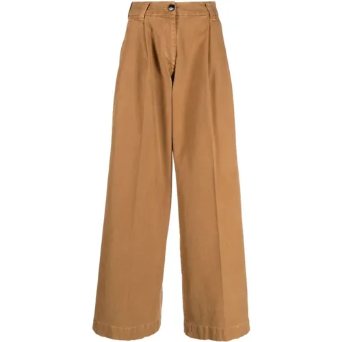 Wide Leg Cotton Trousers , female, Sizes: S, XS - Gabriele Pasini - Modalova