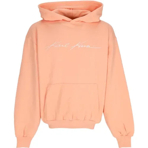 Aprikosen Hoodie mit Kängurutasche , Herren, Größe: M - Karl Kani - Modalova