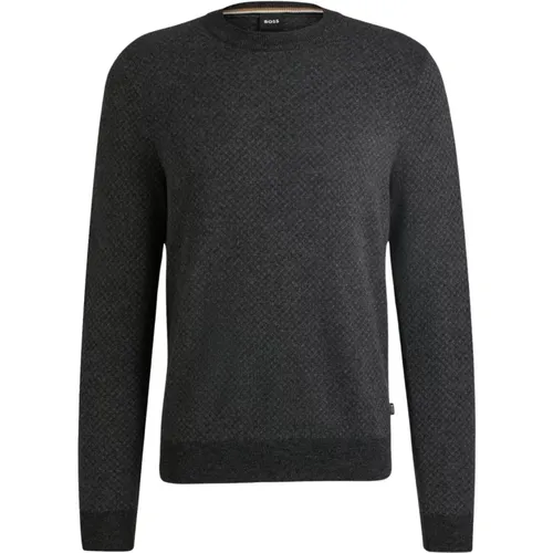 Jacquard Sweater Regular Fit , male, Sizes: XL, M, 2XL - Hugo Boss - Modalova