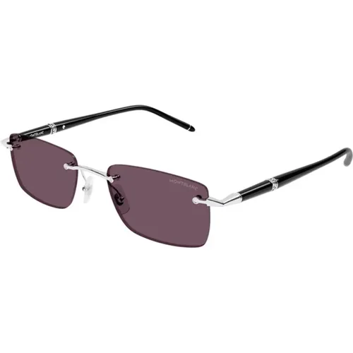 Silver Violet Sunglasses , male, Sizes: 54 MM - Montblanc - Modalova