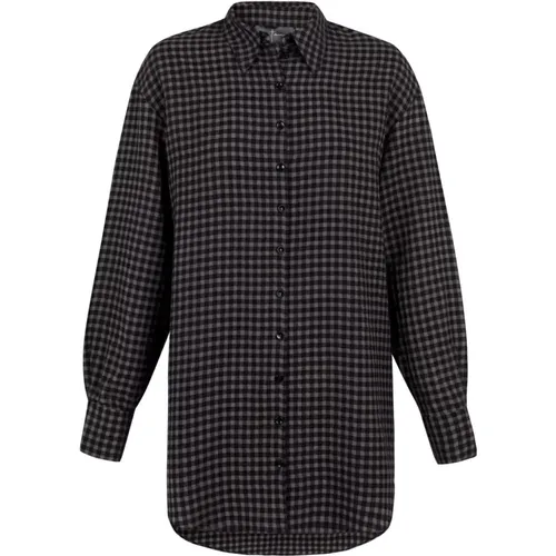 Fred, gray checkered shirt , female, Sizes: M, L, S, XS - Cortana - Modalova