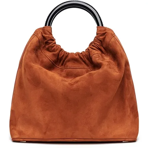Hazel Suede Embellished Handbag , female, Sizes: ONE SIZE - Marina Raphael - Modalova