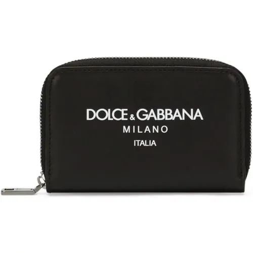 Logo Print Zip Wallets , male, Sizes: ONE SIZE - Dolce & Gabbana - Modalova