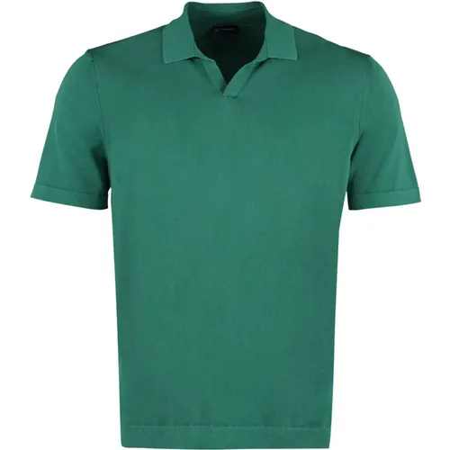 Gerippter Kragen Baumwoll Polo Shirt - Drumohr - Modalova