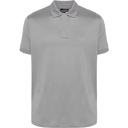 Polo Shirts,Graue Baumwoll-Polo-T-Shirts - Emporio Armani - Modalova
