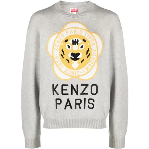 Grauer Logo-Patch Pullover Kenzo - Kenzo - Modalova