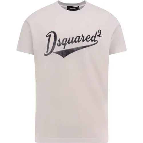 Logo Print Baumwoll T-Shirt , Herren, Größe: M - Dsquared2 - Modalova