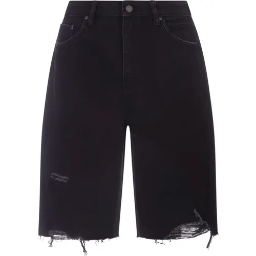 Schwarze Bermuda Denim Shorts , Damen, Größe: W29 - Purple Brand - Modalova