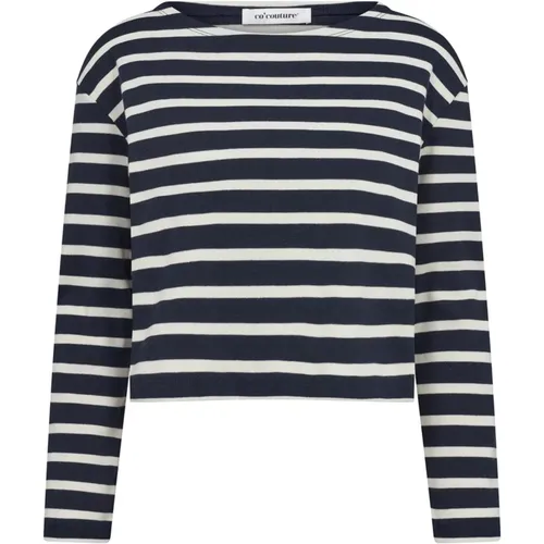 Classic Stripe Crop Sweatshirt , female, Sizes: M, XL - Co'Couture - Modalova