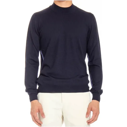 Blauer Pullover Lupetto Wolle Finezza 16 - Barba - Modalova