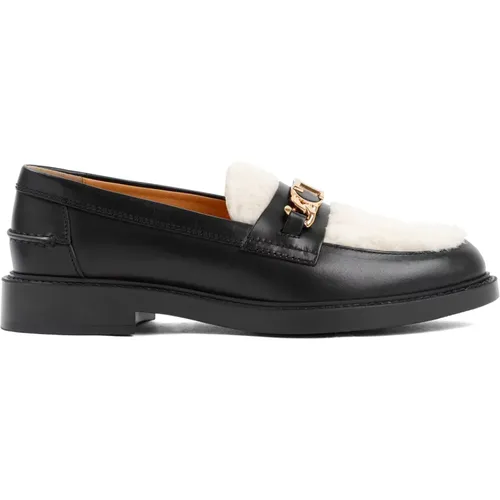 Schwarzer Montone Loafer , Damen, Größe: 40 1/2 EU - TOD'S - Modalova