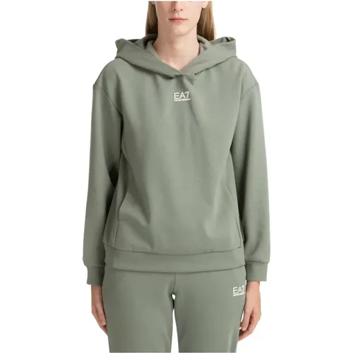 Plain Logo Hoodie with Pockets , female, Sizes: S - Emporio Armani EA7 - Modalova