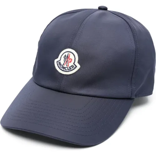 Navy Appliqué Logo Baseball Cap , unisex, Sizes: ONE SIZE - Moncler - Modalova