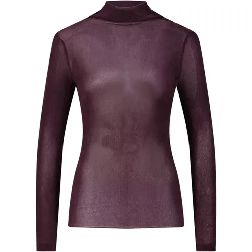 Mesh Velvet Langarmshirt - LUISA CERANO - Modalova