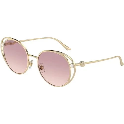 Gold Frame Brown & Purple Gradient Lenses , unisex, Sizes: 53 MM - Jimmy Choo - Modalova