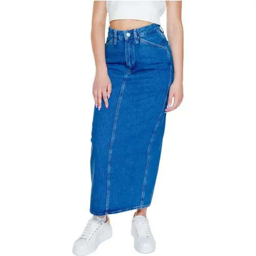 Blaue Baumwollrock Herbst/Winter Kollektion , Damen, Größe: W25 - Calvin Klein Jeans - Modalova