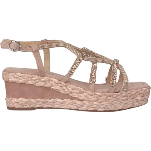 Sparkle Crisscross Wedge Sandal , female, Sizes: 3 UK, 9 UK, 2 UK, 5 UK, 8 UK, 4 UK, 6 UK, 7 UK - Alma en Pena - Modalova