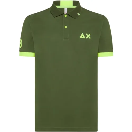 Grünes Logo Polo Shirt Kurzarm - Sun68 - Modalova