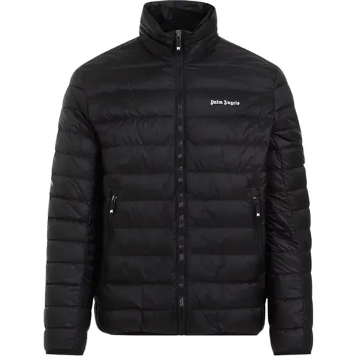 Schwarze Gesteppte Logo-Jacke - Palm Angels - Modalova