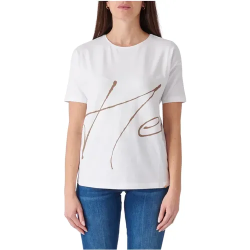Cotton T-shirt, Classic Style , female, Sizes: S, L, M - Herno - Modalova