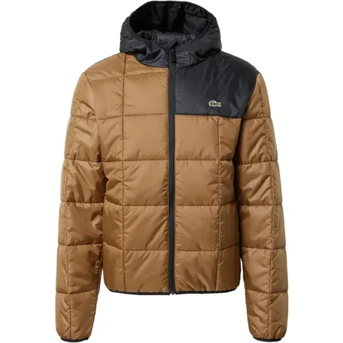 Color-Block Puffer Jacket Waterproof Marron/Noir , male, Sizes: S, XL - Lacoste - Modalova