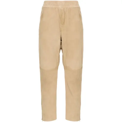 Suede Trousers , female, Sizes: XS - Golden Goose - Modalova