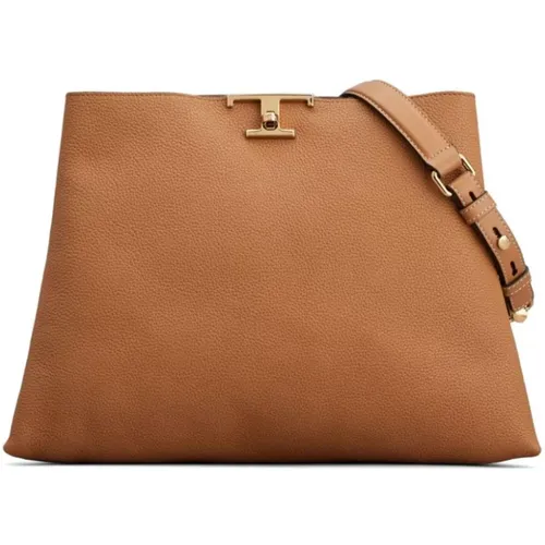 Leather Bag with Gold-Tone Hardware , female, Sizes: ONE SIZE - TOD'S - Modalova