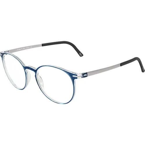 Blau Silber Brillengestell Fullrim 2906 , unisex, Größe: 49 MM - Silhouette - Modalova