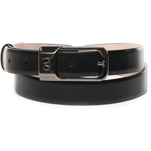 Leather Belt with Vlogo Buckle , male, Sizes: 95 CM, 110 CM, 90 CM, 100 CM, 105 CM - Valentino Garavani - Modalova