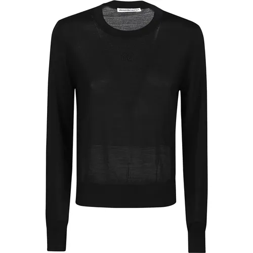 Geprägter Logo-Pullover , Damen, Größe: M - T by Alexander Wang - Modalova