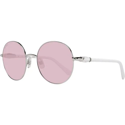 Silber Verspiegelte Ovale Sonnenbrille - Swarovski - Modalova