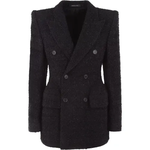 Tweed Double-Breasted Jacket , female, Sizes: XS, S - Balenciaga - Modalova