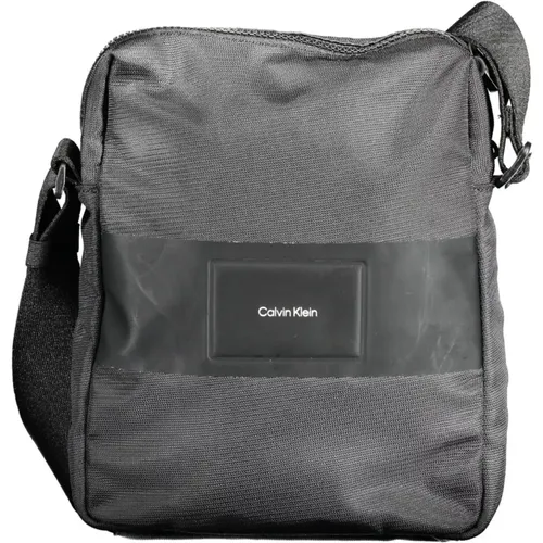 Schwarze Polyester-Schultertasche mit verstellbarem Riemen - Calvin Klein - Modalova