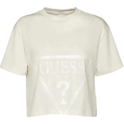 Adele Crop T-shirt , Damen, Größe: L - Guess - Modalova