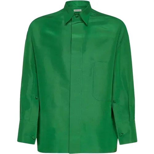 Silk Shirt , male, Sizes: M, L - Valentino - Modalova