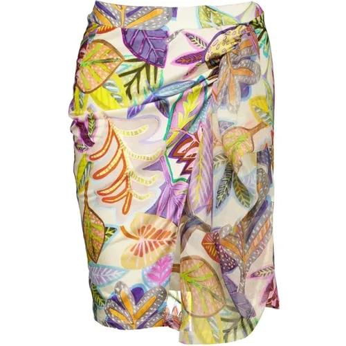 Tropical Print Asymmetrical Mini Skirt , female, Sizes: XS - Tessa Koops - Modalova