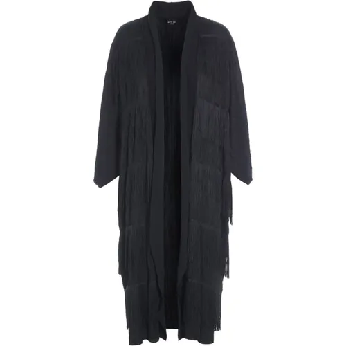 Schwarze Falten Kimono Jacke , Damen, Größe: ONE Size - Bitte Kai Rand - Modalova