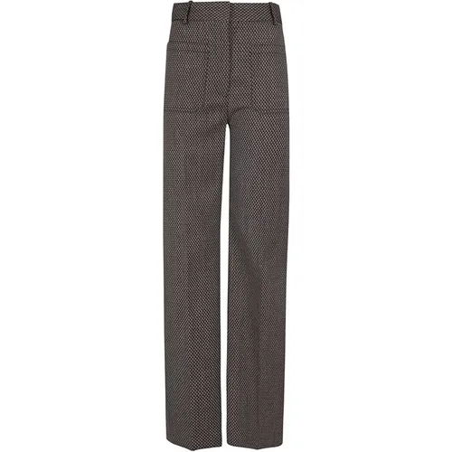 Brown Flared Trousers Elegant Style , female, Sizes: M - Victoria Beckham - Modalova