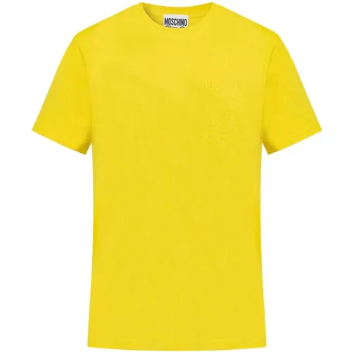 Logo Grafik Baumwoll T-Shirt , Herren, Größe: XL - Moschino - Modalova