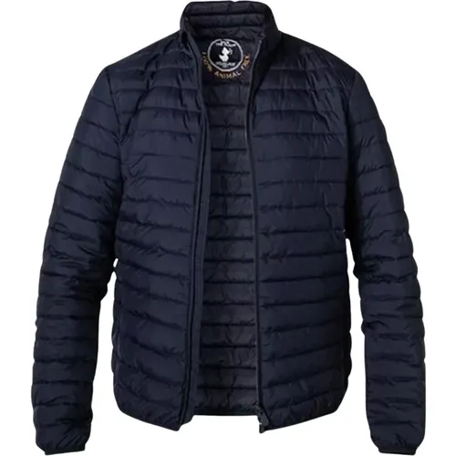 Horizontal Quilted Men`s Puffer Jacket , male, Sizes: M, 3XL - Save The Duck - Modalova